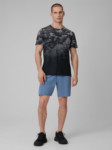 Męska koszulka treningowa z nadrukiem 4F 4FWSS26TFTSM1787 - szara