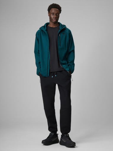 Męska kurtka przejściowa softshell 4F 4FRSS26TSOFM625 - turkusowa
