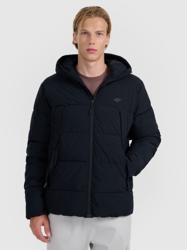  4F Męska kurtka puchowa 4F 4FRAW25TDJAM0794  czarna Czarny