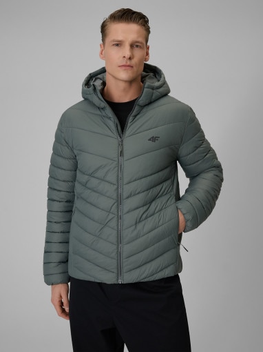  4F Męska kurtka puchowa pikowana 4F 4FRSS26TDJAM0953  zielona Zielony