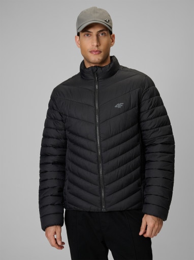  4F Męska kurtka puchowa pikowana 4F 4FRSS26TDJAM0954  czarna Głęboka czerń
