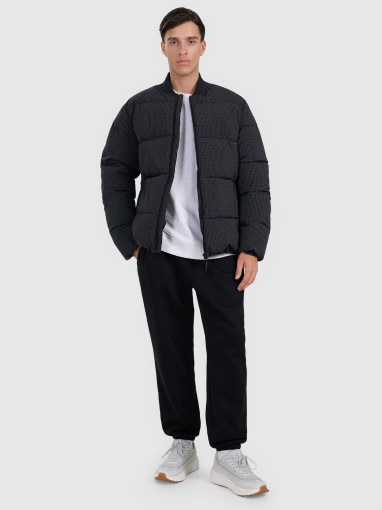 Męska kurtka puchowa pikowana 4F 4FWAW25TDJAM0709 - czarna