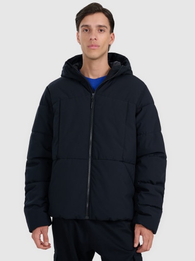  4F Męska kurtka puchowa pikowana 4F 4FWAW25TDJAM0710  czarna Czarny