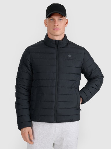 4F Męska kurtka puchowa pikowana 4F 4FWAW25TDJAM597  czarna Czarny