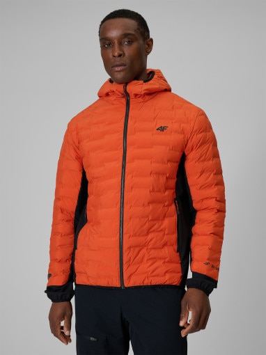  4F Męska kurtka trekkingowa puchowa 4F 4FRSS26TDJAM0961  pomarańczowa Pomarańczowy