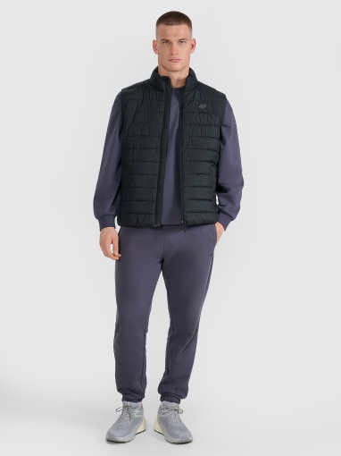 Męski bezrękawnik puchowy 4F 4FWAW25TVJAM224 - czarny