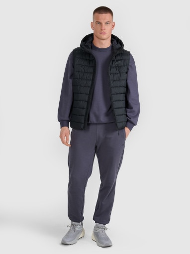 Męski bezrękawnik puchowy pikowany 4F 4FWAW25TVJAM225 - czarny