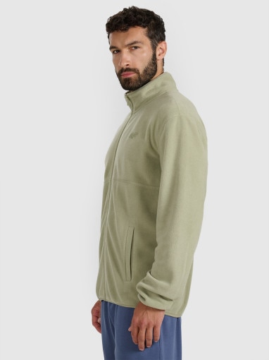  4F Męski polar nierozpinany ze stójką 4F 4FWAW25TFLEM357  oliwkowy Oliwkowy