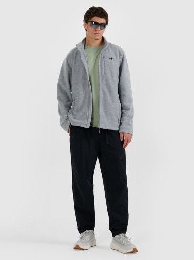 Męski polar rozpinany ze stójką 4F 4FRMM00TFLEM435 - szary