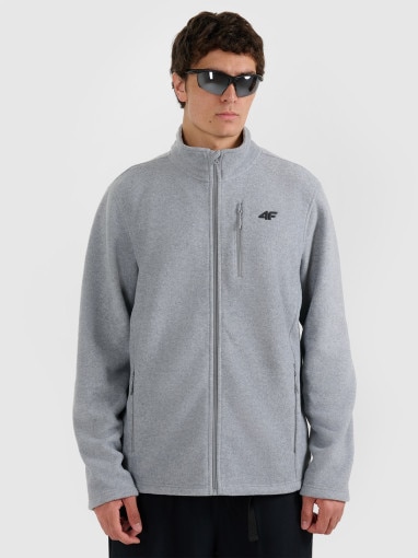  4F Męski polar rozpinany ze stójką 4F 4FRMM00TFLEM435  szary Szary