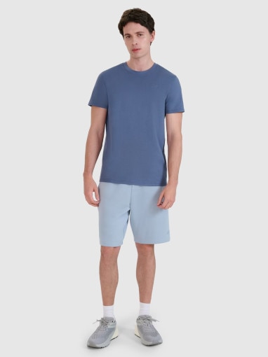 Męski t-shirt basic 4F 4FWMM00TTSHM2256 - niebieski