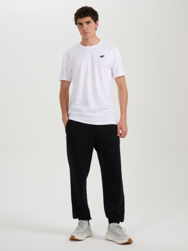 Męski t-shirt bez nadruku 4F 4FRMM00TTSHM3250 - biały