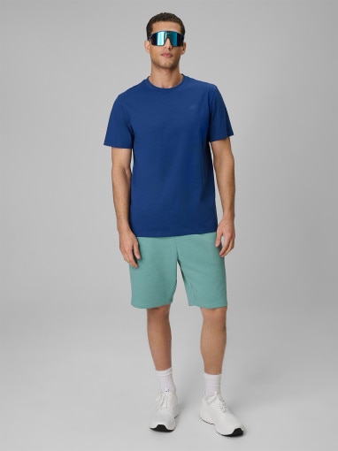 Męski t-shirt bez nadruku 4F 4FRSS26TTSHM4261 - granatowy