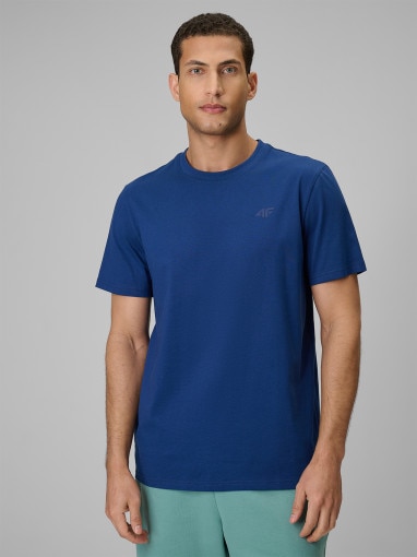 Obrazek dla: 4F Męski tshirt bez nadruku 4F 4FRSS26TTSHM4261 granatowy Granatowy