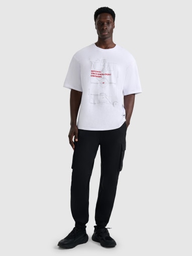 Męski t-shirt z nadrukiem 4F 4FRAW25TTSHM3257 - biały