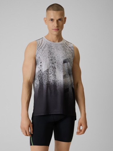  4F Męska koszulka do biegania z nadrukiem 4F 4FRSS26TFSLM1110  multikolor Czarny