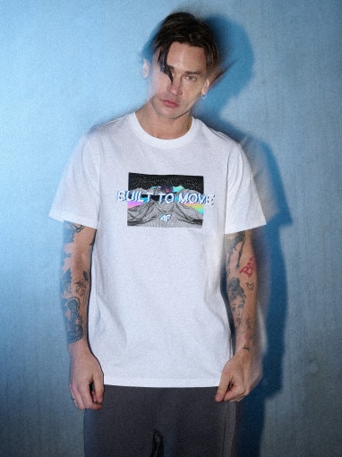 Męski t-shirt z nadrukiem 4F 4FRSS26TTSHM3658 - biały