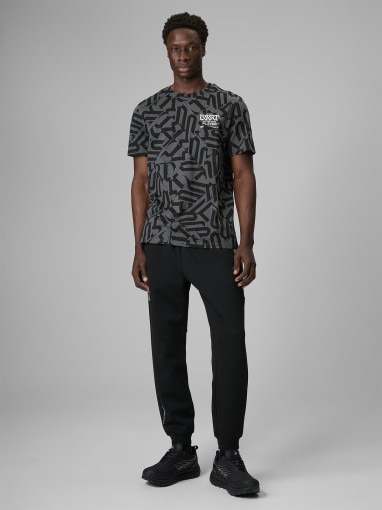 Męski t-shirt z nadrukiem 4F 4FRSS26TTSHM3773 - czarny