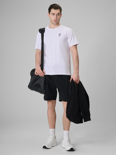 Męski t-shirt z nadrukiem 4F 4FRSS26TTSHM3818 - biały