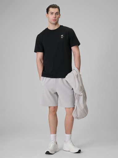 Męski t-shirt z nadrukiem 4F 4FRSS26TTSHM3818 - czarny