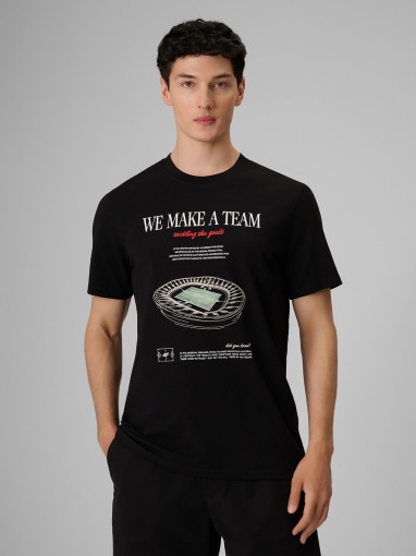 Obrazek dla: 4F Męski tshirt z nadrukiem 4F 4FRSS26TTSHM3976 czarny Czarny