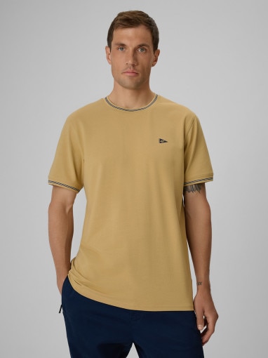  4F Męski tshirt z nadrukiem 4F 4FRSS26TTSHM3997  brązowy Brązowy