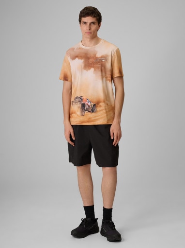 Męski t-shirt z nadrukiem 4F 4FRSS26TTSHM4237 - multikolor