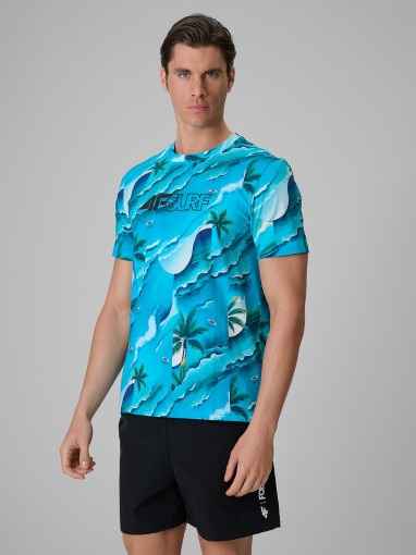 Obrazek dla: 4F Męski tshirt z nadrukiem 4F 4FRSS26TTSHM4300  niebieski Niebieski