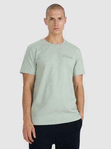 4F Męski tshirt z nadrukiem 4F 4FWAW25TTSHM2372 zielony Zielony