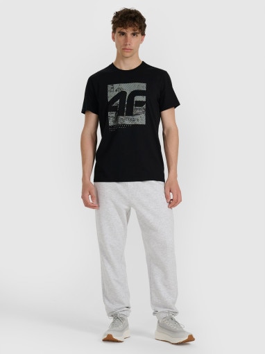 Męski t-shirt z nadrukiem 4F 4FWAW25TTSHM3126 - czarny