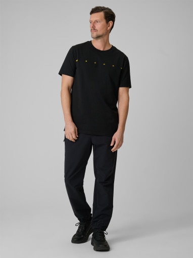 Męski t-shirt z nadrukiem 4F 4FWSS26TTSHM2661 - czarny