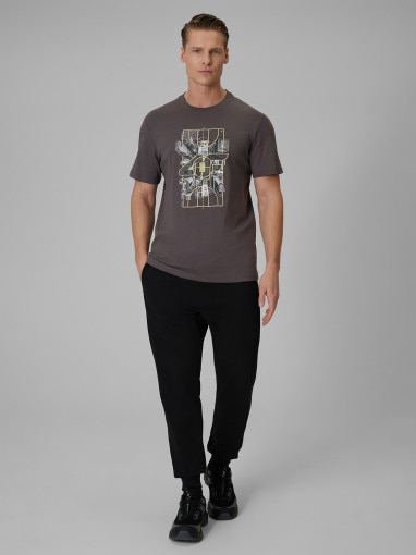 Męski t-shirt z nadrukiem 4F 4FWSS26TTSHM2664 - szary