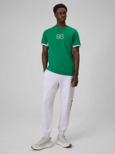 Męski t-shirt z nadrukiem 4F 4FWSS26TTSHM3323 - zielony