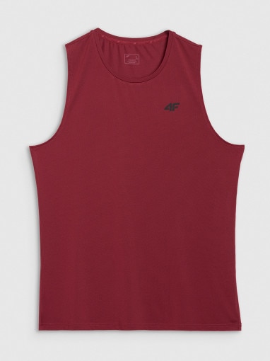  4F Męski tank top treningowy 4F 4FWAW25TFSLM574  czerwony Czerwony