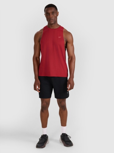 Męski tank top treninowy 4F 4FWAW25TFSLM554 - czerwony