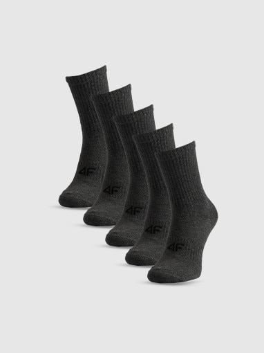 Obrazek dla: 4F Męskie skarpetki wysokie (5pack) 4F 4FRSS26USOCM0839  szare Szary