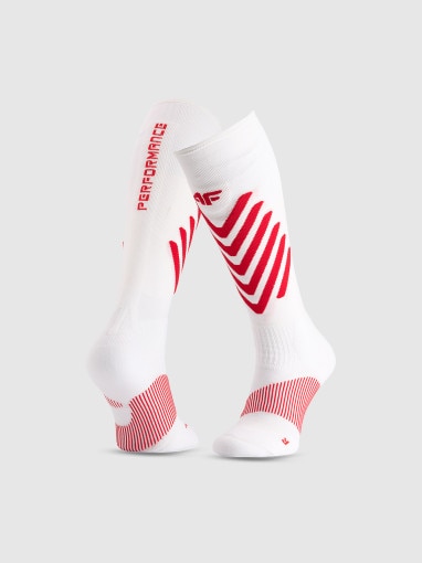 Męskie skarpety narciarskie 4F 4FRAW25UFSOM352 - białe