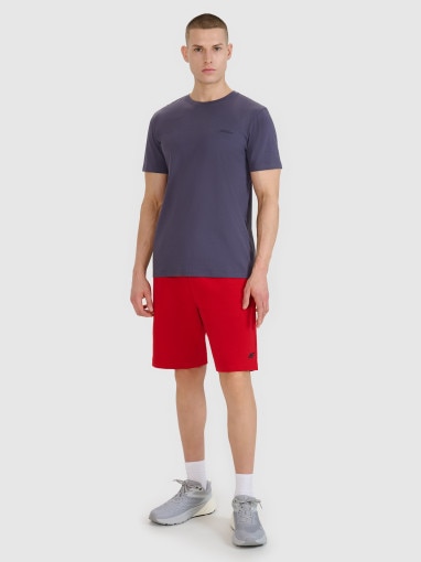  4F Męskie spodenki dresowe 4F 4FWMM00TSHOM543  czerwone Czerwony