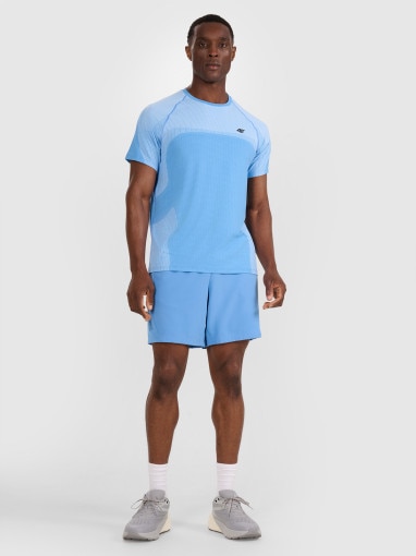  4F Męskie spodenki treningowe 4F 4FWAW25TFSHM0999  niebieskie Niebieski