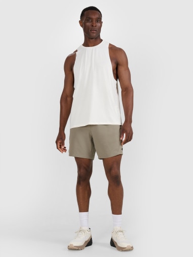  4F Męskie spodenki treningowe 4F 4FWAW25TFSHM0999  oliwkowe Khaki