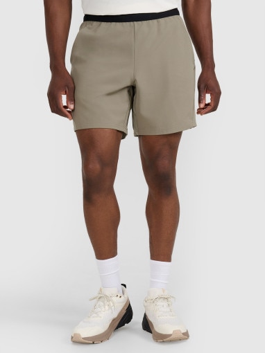 Męskie spodenki treningowe 4F 4FWAW25TFSHM0999 - oliwkowe