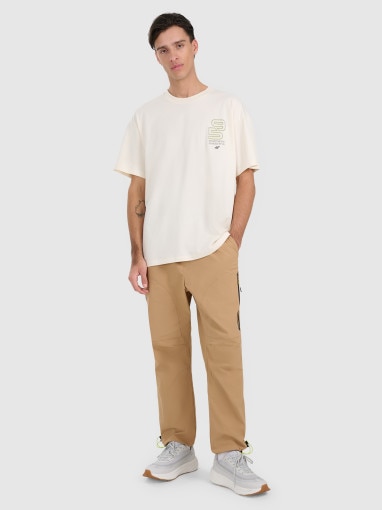  4F Męskie spodnie casual 4F 4FRAW25TTROM1609  beżowe Beżowy