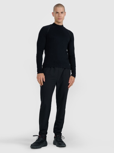  4F Męskie spodnie do biegania w terenie 4F 4FWAW25TFTRM0930  czarne Czarny