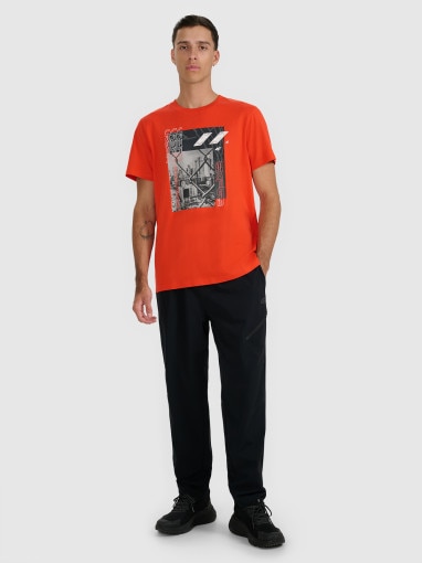  4F Męskie spodnie dresowe 4F 4FWAW25TTROM1192  czarne Czarny