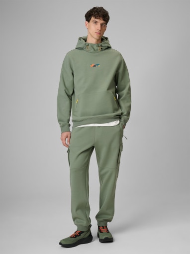  4F Męskie spodnie dresowe cargo 4F 4FRSS26TTROM1916  oliwkowy Oliwkowy