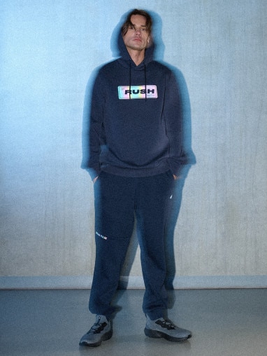  4F Męskie spodnie dresowe joggery 4F 4FRSS26TTROM1861  granatowe Granatowy