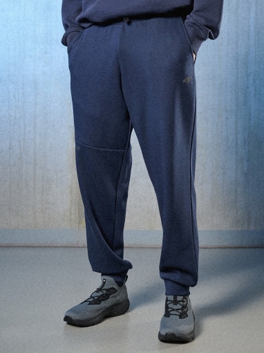 Męskie spodnie dresowe joggery 4F 4FRSS26TTROM1861 - granatowe