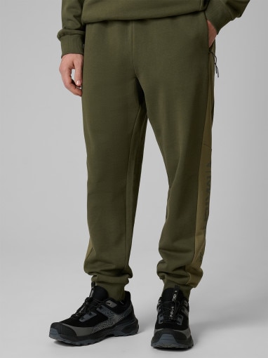 Męskie spodnie dresowe joggery 4F 4FWSS26TTROM1442 - khaki