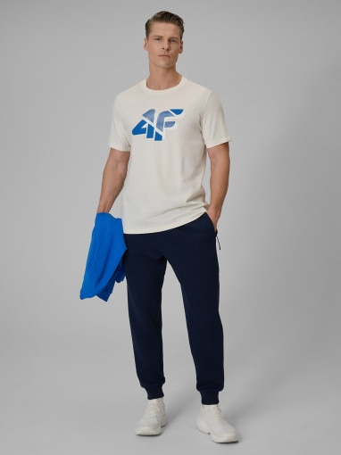  4F Męskie spodnie dresowe joggery 4F 4FWSS26TTROM1443  granatowe Granatowy