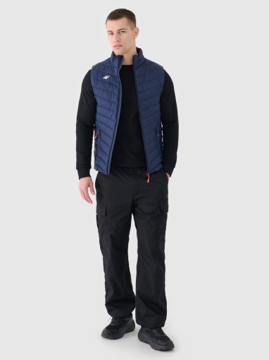 Męski bezrękawnik puchowy 4F NOSH4-KUMP001B - granatowy